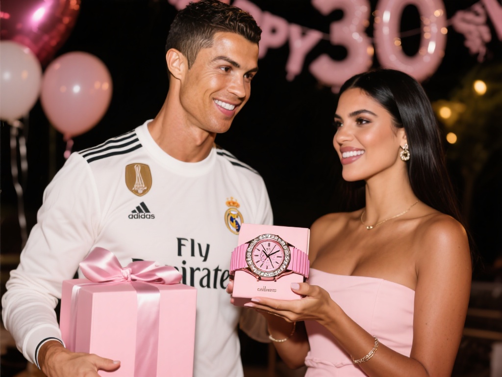 C罗送乔治娜71万粉色名表庆祝30岁生日,奢华六位数手礼显深情 在每个特别的日子里,送礼物本身不仅仅是表